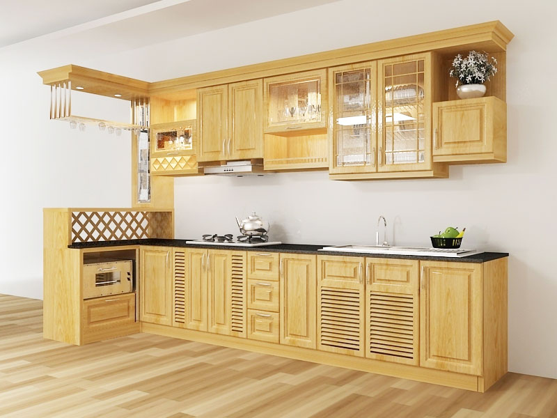 Tủ bếp gỗ tự nhiên Xoan Đào